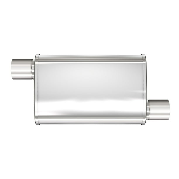 OUTLET 2.25'' INLET 10" Body Turbine Muffler Stainless Steel Straight Through 